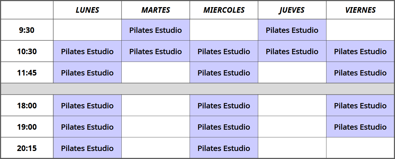 horario pilates estudio box training elite wellness malaga abril